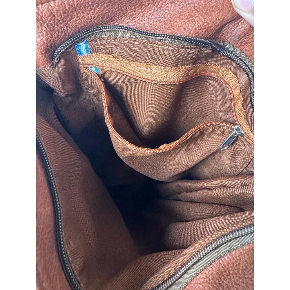 Vintage Argentina Leather Backpack Womens Small Brown Excellent Sling Bag - Picture 6 of 9
